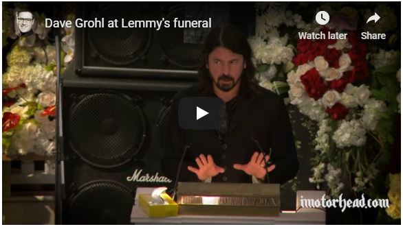 Dave grohl at Lemmy’s funeral